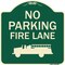 Signmission Designer Series-No Parking Fire Lane, Green Heavy-Gauge Aluminum, 18" x 18", G-1818-9824 A-DES-G-1818-9824 - alternate 1